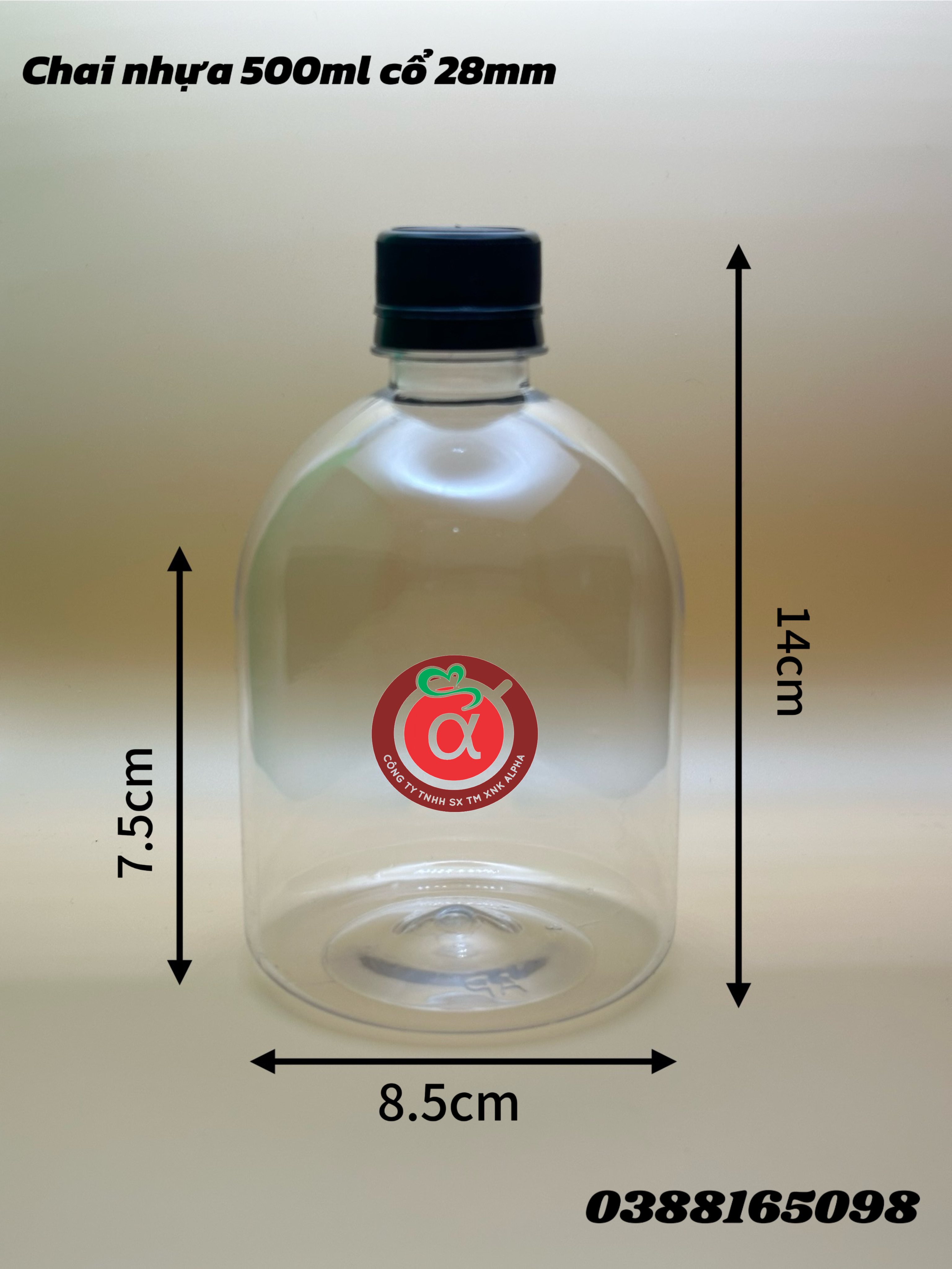 Chai nhựa pet 500ml tròn cổ 28mm
