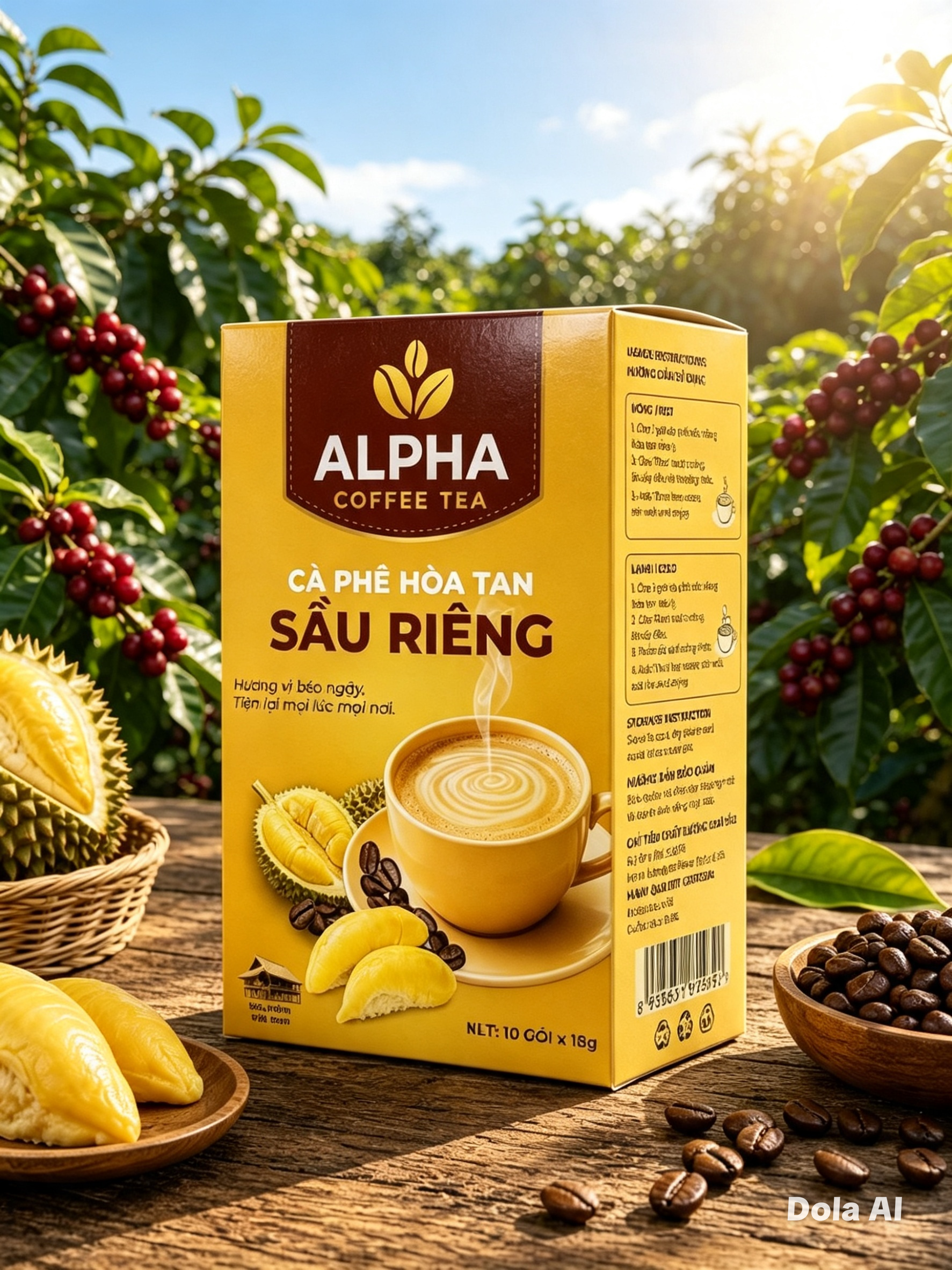 Cà phê hoà tan sầu riêng (10gói x 18g )